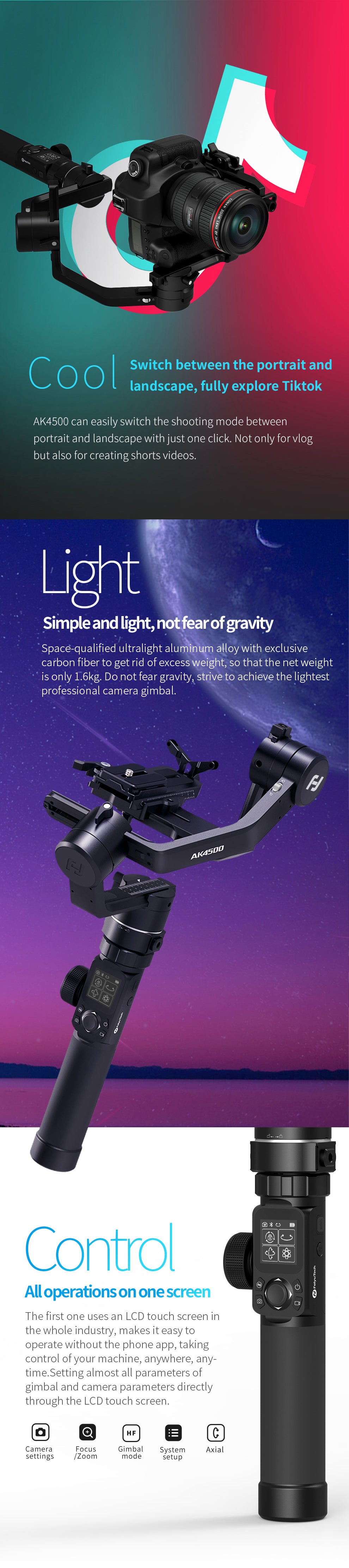 Feiyu AK4500 Camera Stabilizer Gimbal Overview