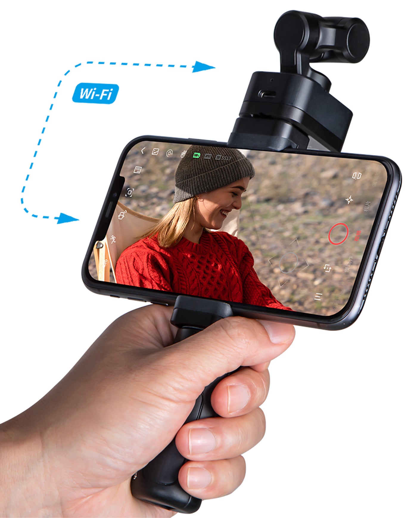 Vue d'ensemble de la caméra stabilisée à 3 axes détachable sans fil Feiyu Pocket 3