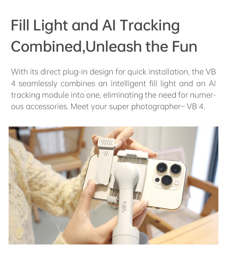 FeiyuTech VB4 fill light and AI tracker combined