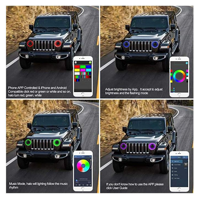 Brawlee™ Jeep Wrangler TJ/LJ/JK/JKU LED Halo Daytime Running Light RGB –  Done Right led