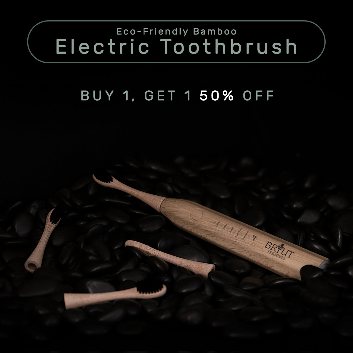 BUY 1, GET 1 50% OFF - Electric Bamboo Toothbrushes ( x2 )