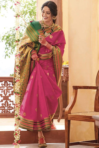 Rani Pink Paithani Saree