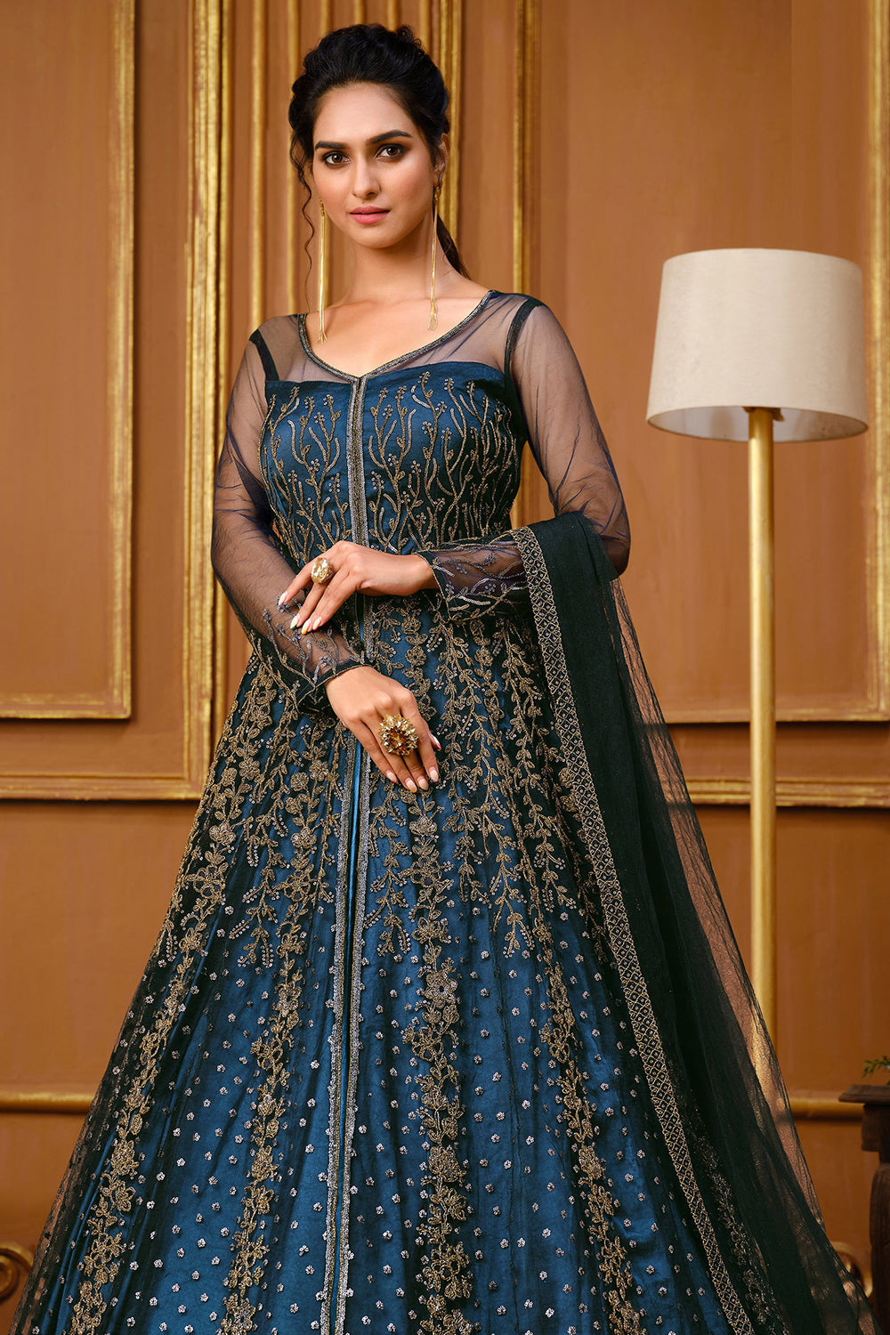 Buy Admiral Blue Anarkali Dress online-Karagiri