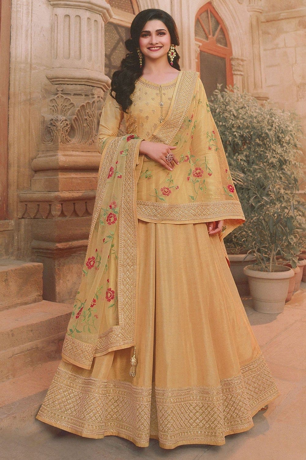 Buy Canary Yellow Anarkali Dress online-Karagiri