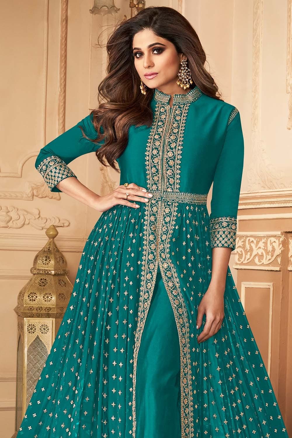 Buy Cerulean Blue Anarkali Dress online-Karagiri