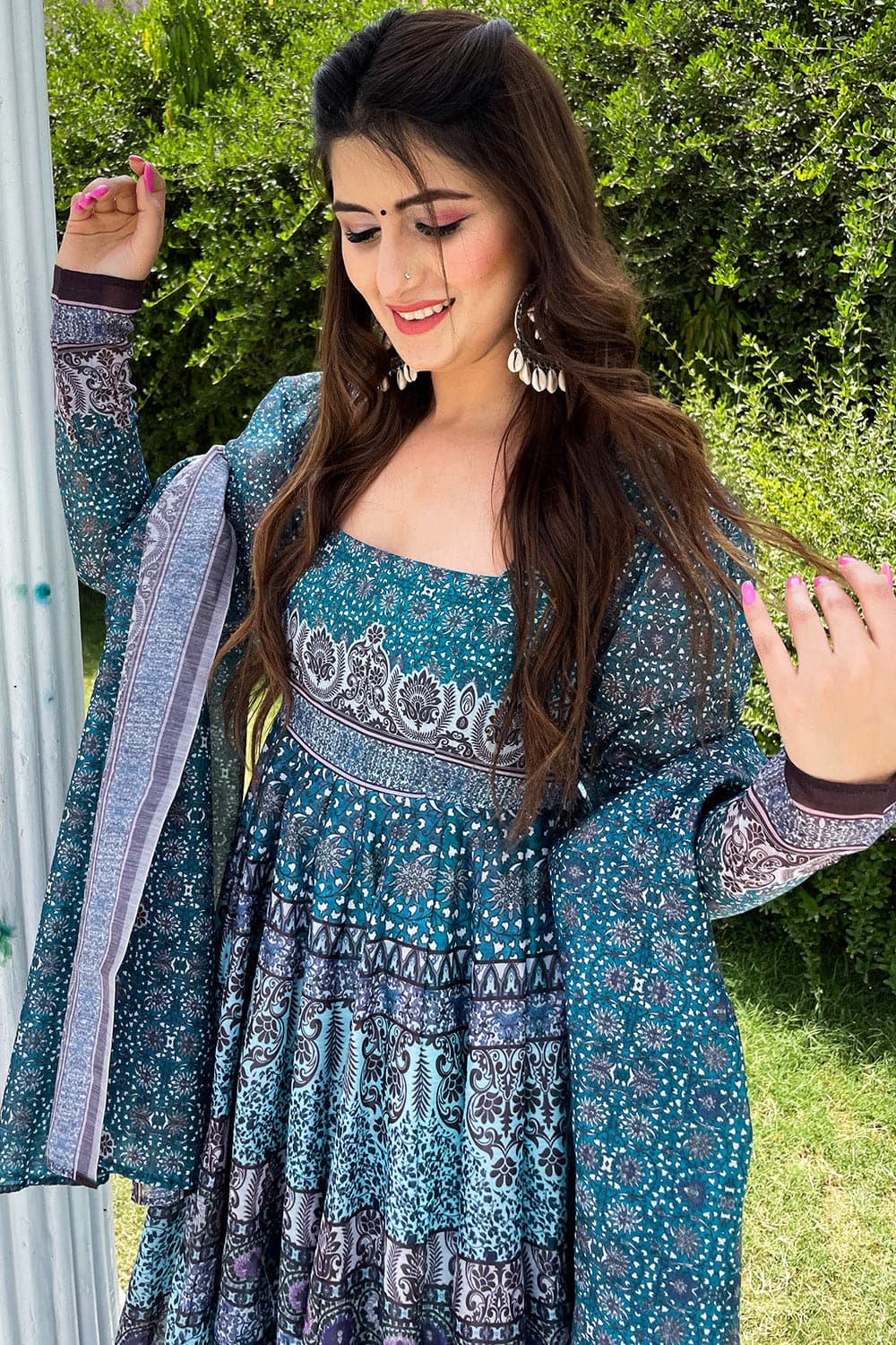 Sky Blue Anarkali Suit