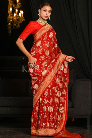 Exclusive Pure Banarasi Chiffon Khaddi Saree – FashionVibes