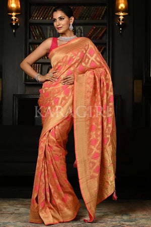 Buy red banarasi saree on Karagiri | SALE