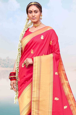Blush of Elegance: Pink Banarasi Saree at Rs 1399.00, Munger