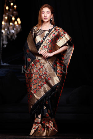 Buy Black Sarees for Women by Indethnic Online | Ajio.com