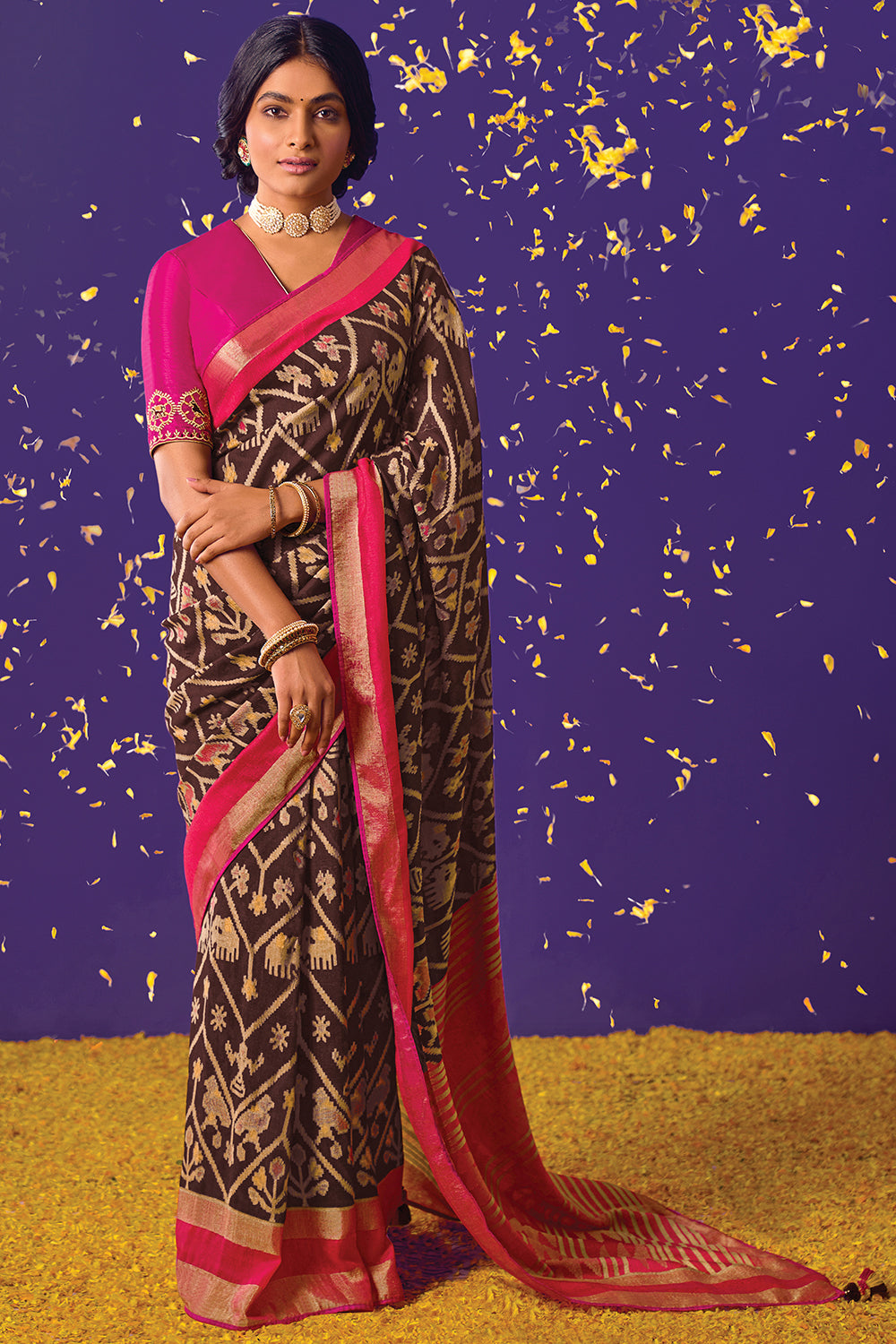 Brasso Saree Buy Brasso Sarees Online Best Price Karagiri