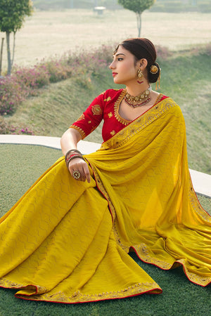 Yellow Alternate Sequin Saree – House of Aynaa Private Limited