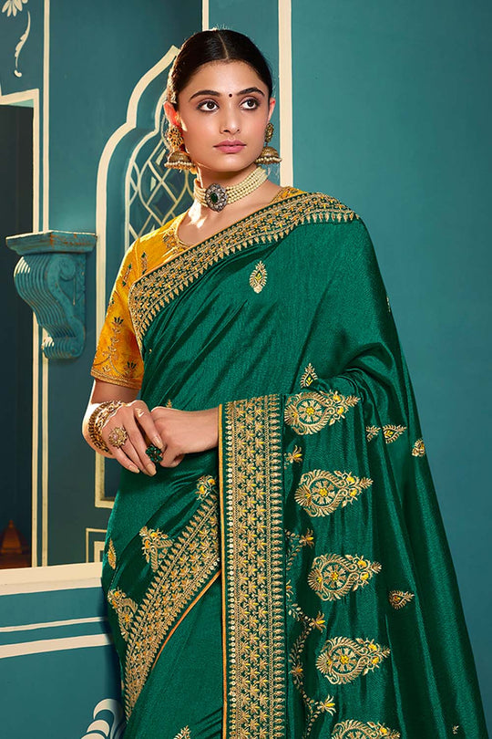 Buy Sea Green Designer Banarasi Saree online-Karagiri