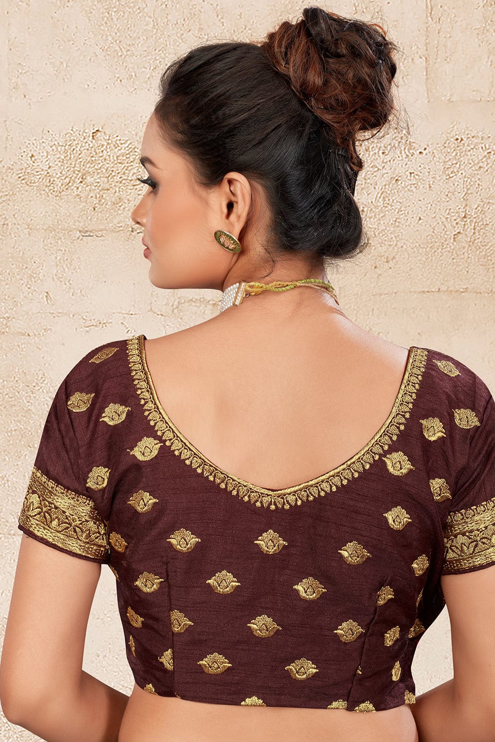 Buy Burgundy Maroon Designer Blouse online-Karagiri