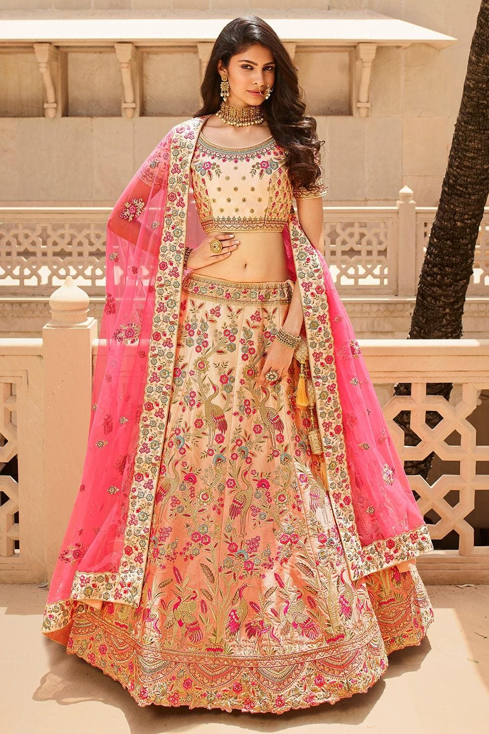 Buy Salmon Pink Designer Lehenga online-KARAGIRI – Karagiri