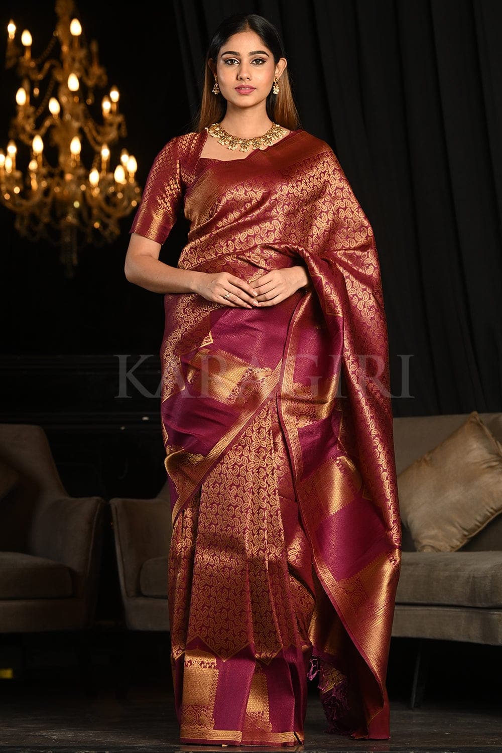 Buy the amazing Imperial Purple Kanjivaram Saree -KARAGIRI ...