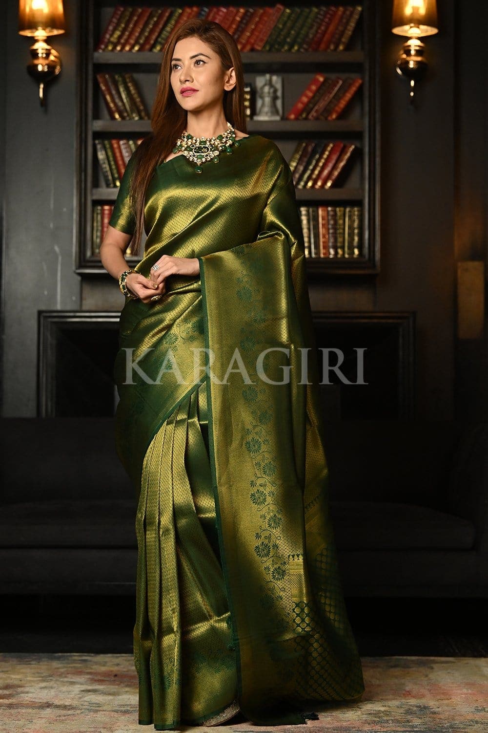 Buy Phthalo Green Kanjivaram Saree online-KARAGIRI | FESTIVE SALE ...