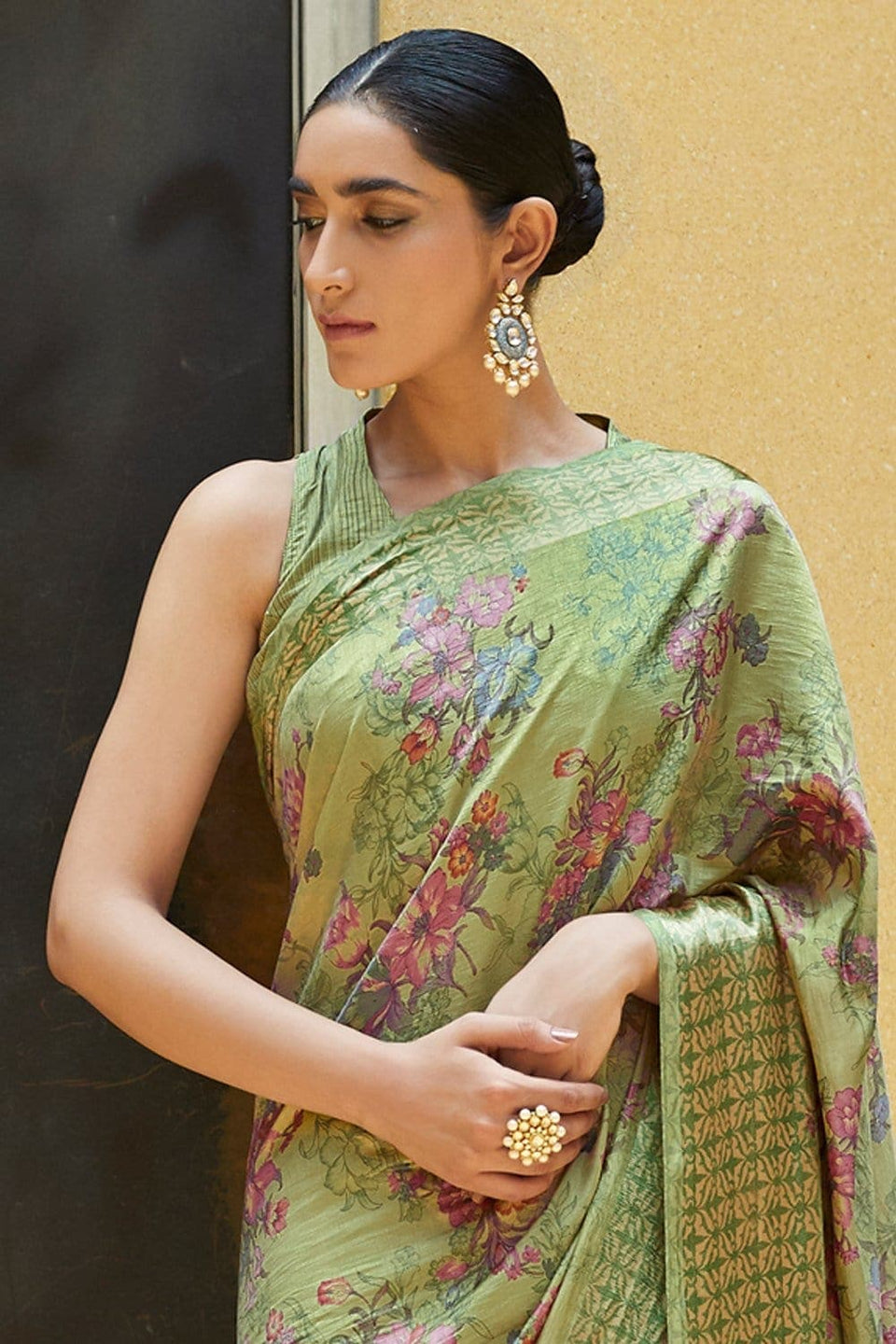 Buy Gorgeous Satin Saree Online Karagiri Silk Saree 