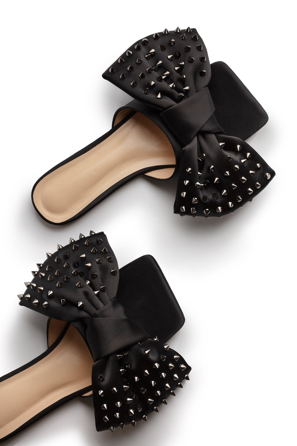 black slides with studs