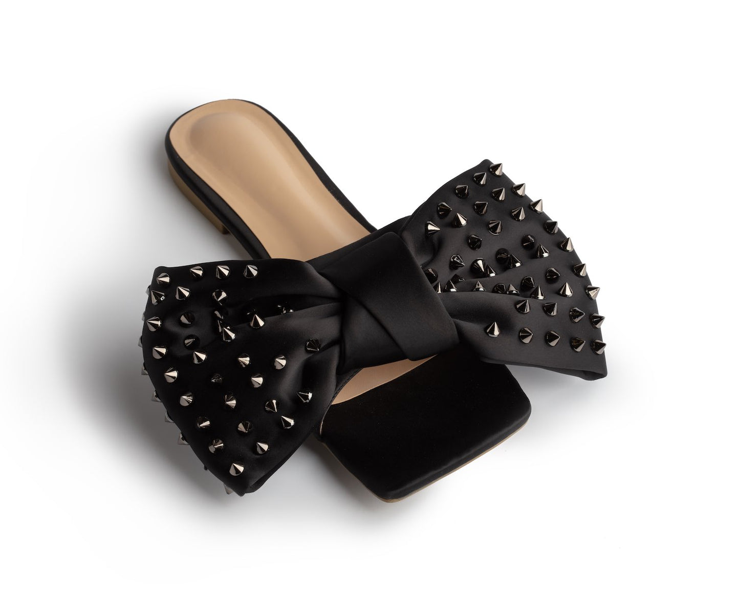 black slides with studs