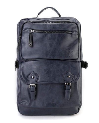 Pu Buckled Zipper Backpack - Navy Backpacks - Urban State Indonesia