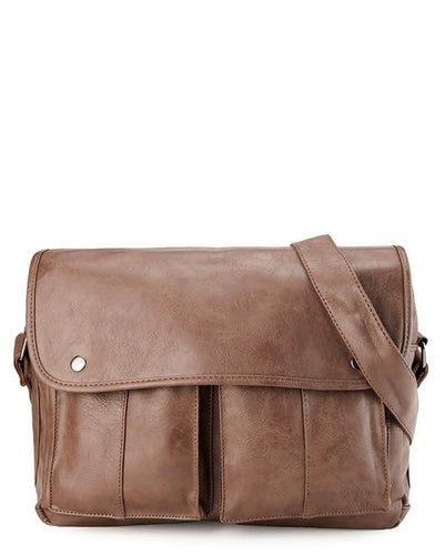 Distressed Leather Flight Messenger Bag - Camel Messenger Bags - Urban State Indonesia