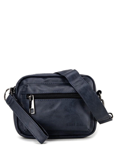 Pu Flight Mini Crossbody Bag - Navy Messenger Bags - Urban State Indonesia