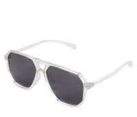 Polarized Plastic Visionizer Aviator Sunglasses - Black Clear