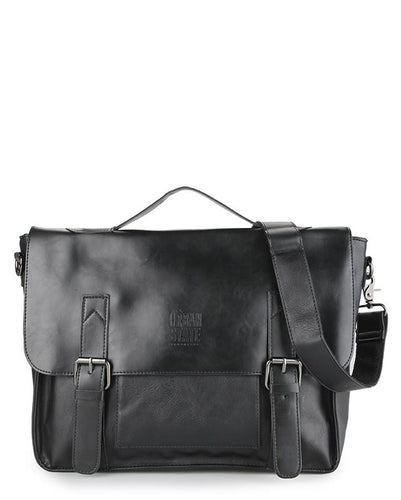 Distressed Leather Office Bag - Black Messenger Bags - Urban State Indonesia