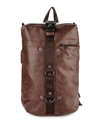 Distressed Leather Convertible Duffel Backpack - Brown Backpacks - Urban State Indonesia