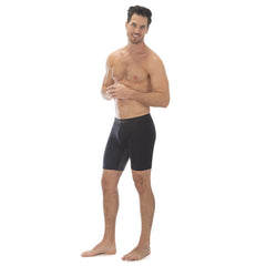 men's boxer briefs on male model Black bamboo boxers