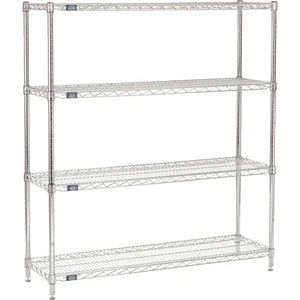 Nexel® 4 Shelf, Chrome Wire Shelving Unit, Starter, 48"W x 14"D x 63"H - Tejal Trends  - Nexel Wire Shelving