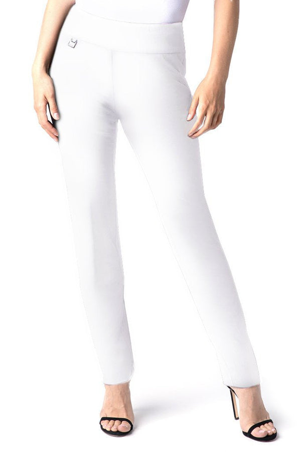 WIDE BAND PULL ON  NARROW LEG PANT- White