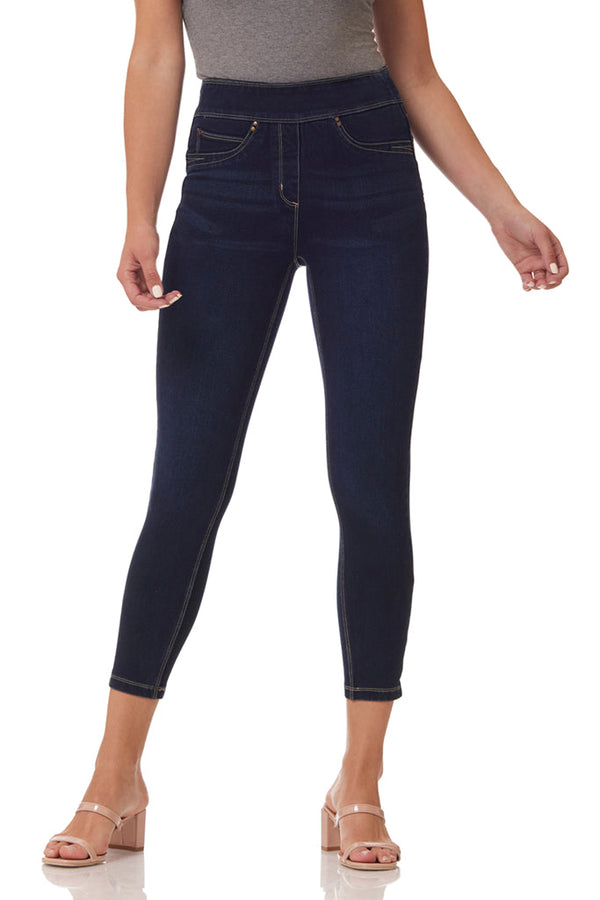 "Ultra" Pull-On Crop Jegging - Dark Indigo