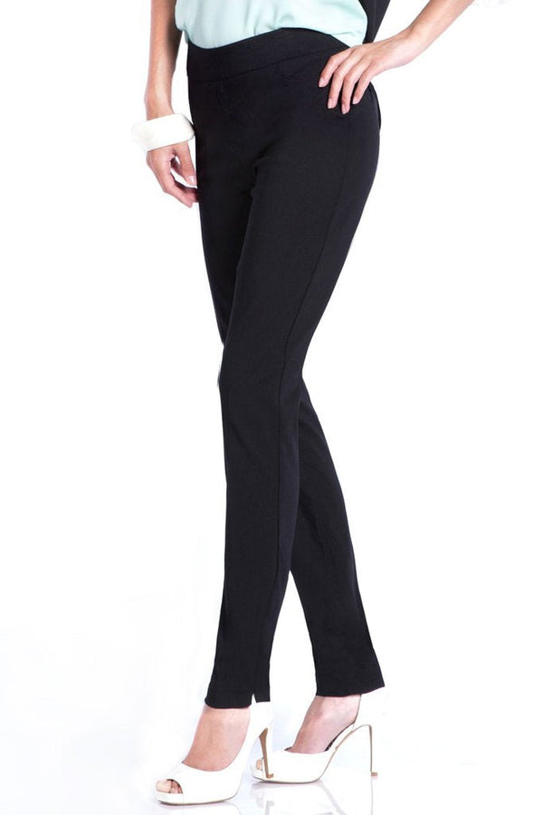 PULL ON NARROW LEG PANT - Black