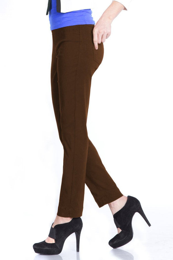 Plus Pull On Ankle Pant - Chocolate