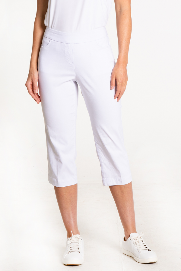 Golf Capri with Pockets - White