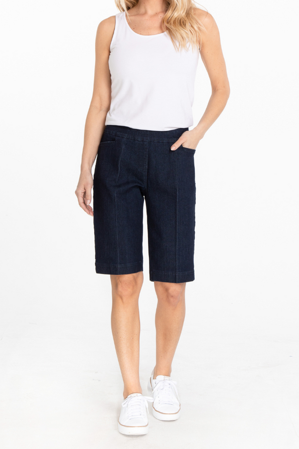 PLUS Pull-On Walking Short with Real Pockets - Denim