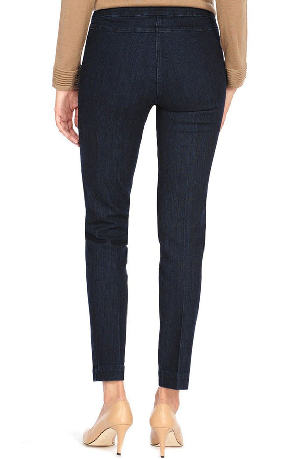 Pull-On Solid Narrow Leg Pant With Real Front Pockets - Denim