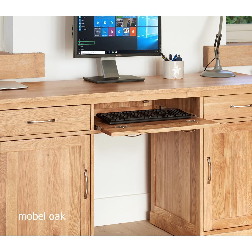 baumhaus mobel oak large hidden office twin pedestal desk