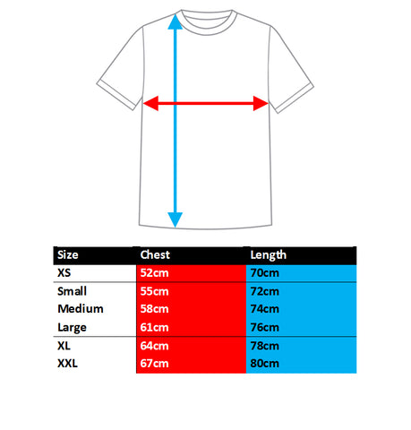 BQR Coach Jacket sizing chart