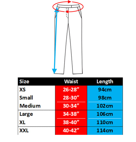 jogger luxe sizing chart