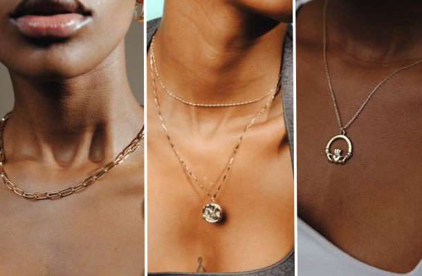 gold dainty statement jewellery necklaces chains