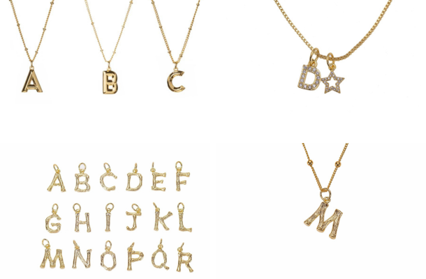 initial necklace chain gold personalisation