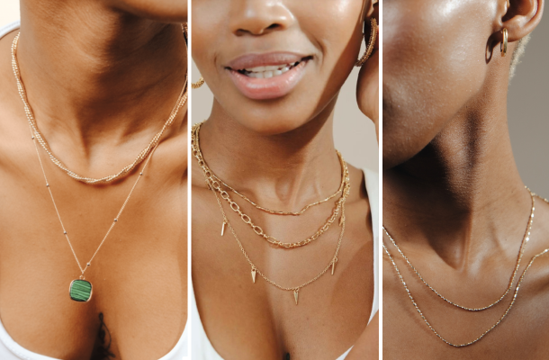 layering dainty statement necklace chains gold bettyandbiddy