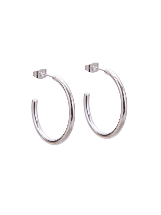 Mini Chunky Silver Hoop Earrings The ICONIC