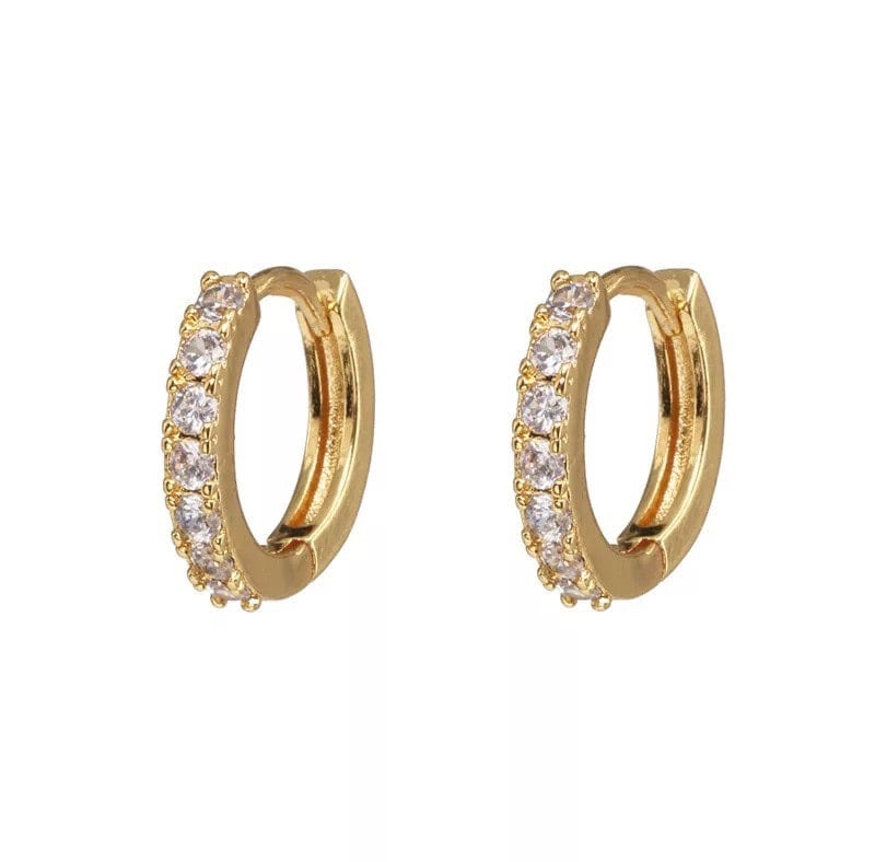 Gold Diamante Huggie Hoops | Small Gold Huggie Hoops | – Betty and Biddy