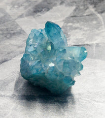 Aqua Aura quartz crystal cluster