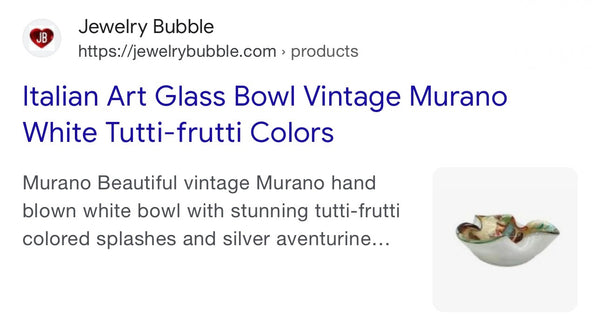 Italian Art Glass Bowl Vintage Murano White Tutti-frutti Colors