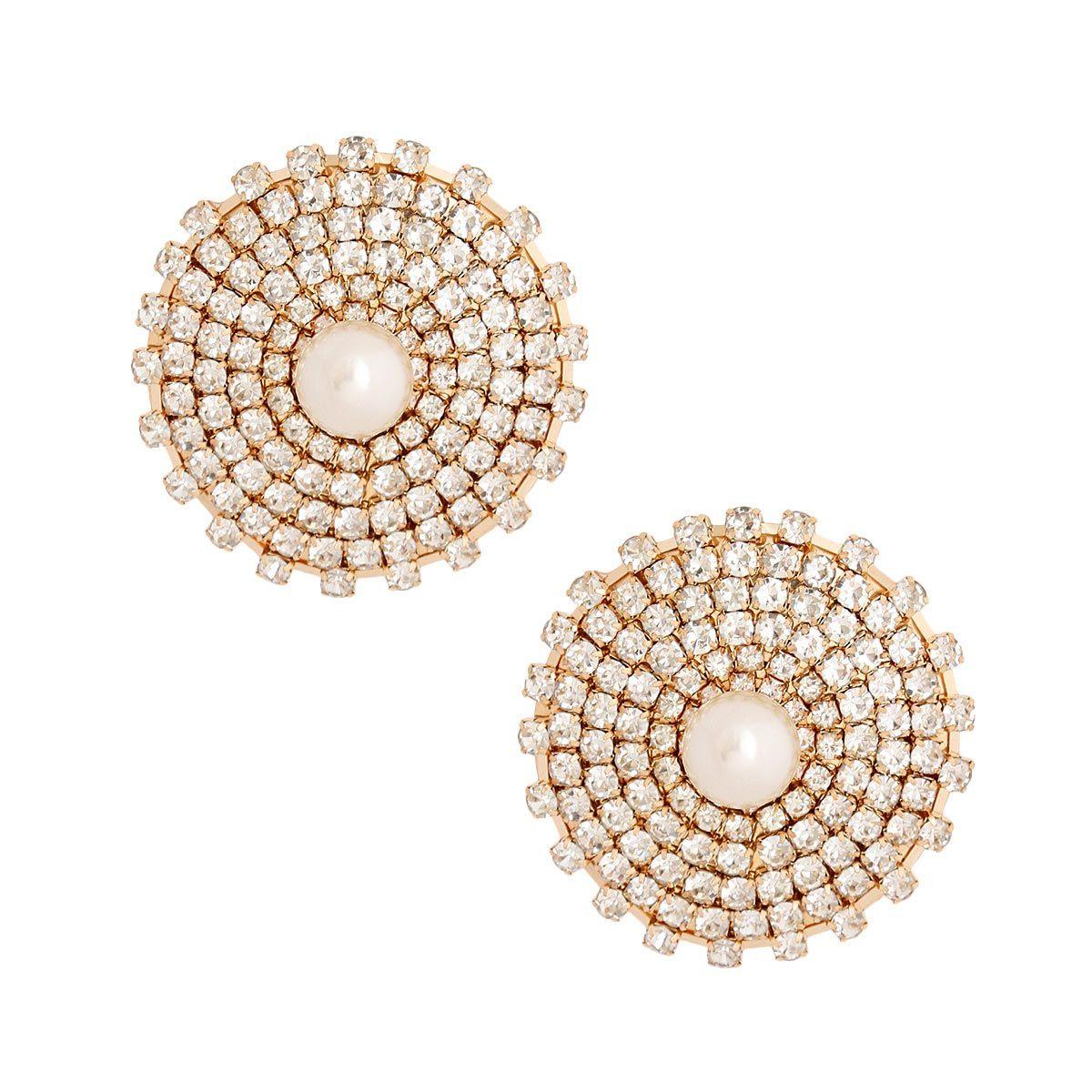 South Indian Style Pearl Ear Studs Gold Plated New Fashion Jewelry Online  ER21469
